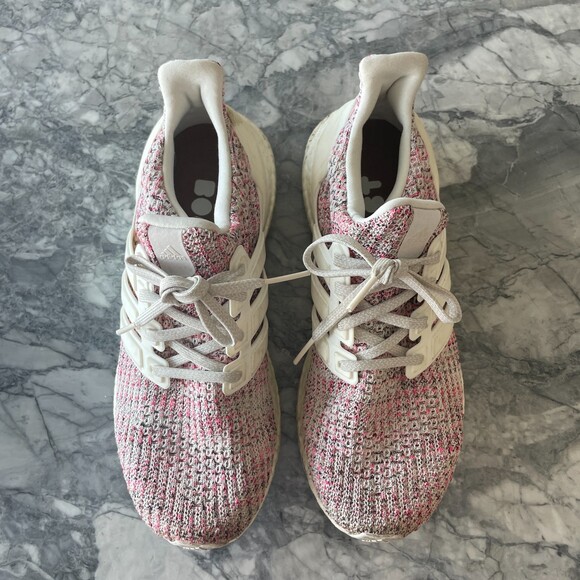 adidas Performance Boost Lace up Running Shoes White Red 7.5 - Picture 3 of 12